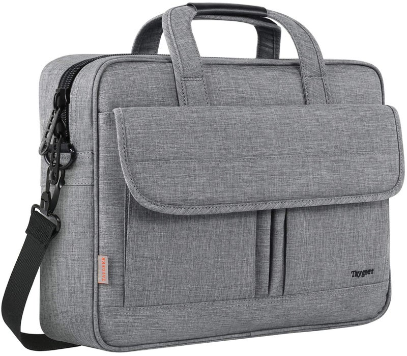 Taygeer Laptop Bag for Men, Water Resistant Crossbody Messenger Shoulder Bag for Business, Professional Premium Office Briefcase, Portable 15.6 Inch Carry On Laptop Case for Notebook/Computer, Grey - Image 1